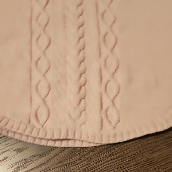 Pink Cable Knit Poncho - Picture 6 of 7